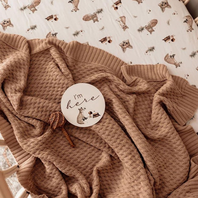 "Snuggle Hunny" - Diamond Knit Baby Blanket
