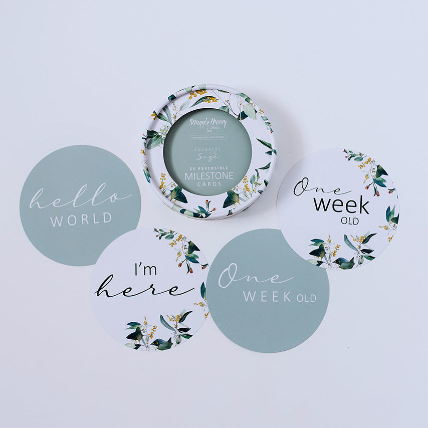 "Snuggle Hunny" - Reversible Milestone Cards