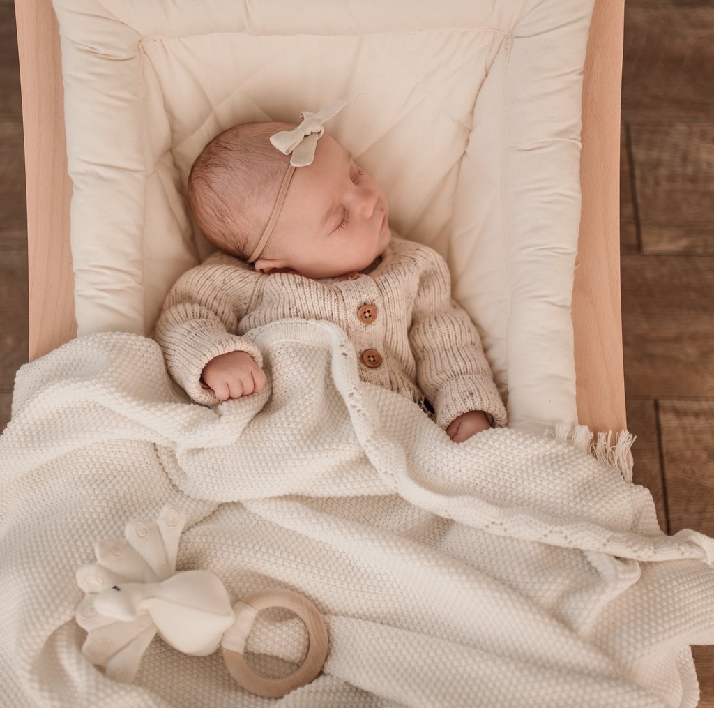 "Ziggy Lou" - Heirloom Knit Blanket - Milk
