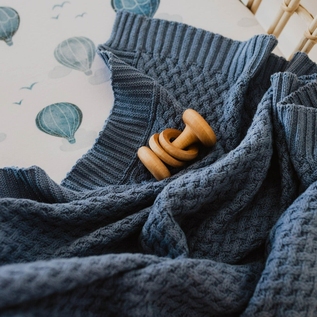 "Snuggle Hunny" - Diamond Knit Baby Blanket
