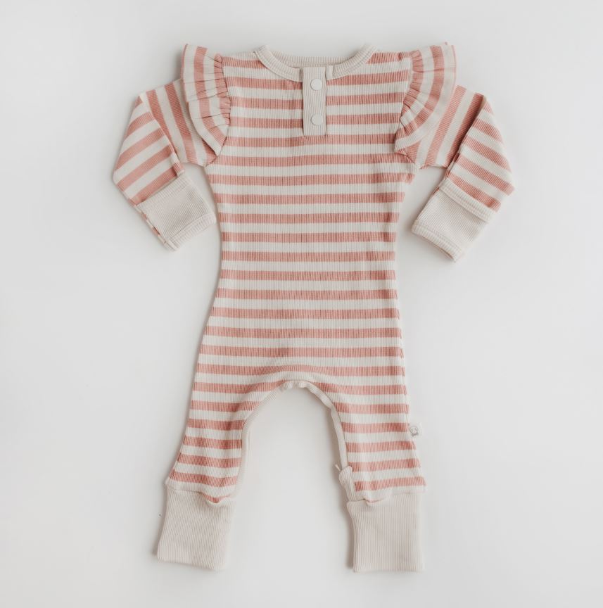 "Snuggle Hunny Kids" - Growsuits - Rose Stripe