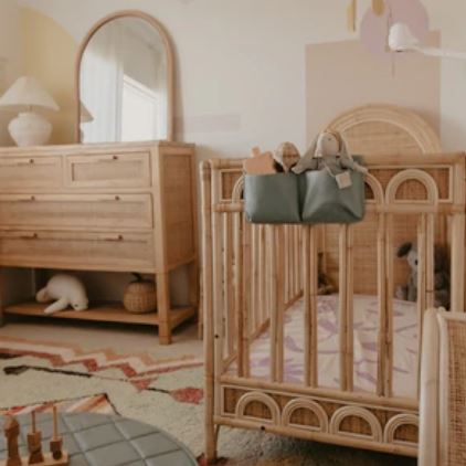 "3 Little Crowns" - Vegan Leather Cot Organisers
