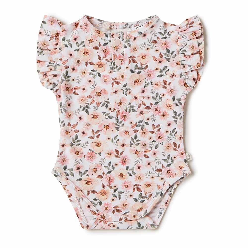 "Snuggle Hunny" - Short Sleeve Bodysuit - Spring Floral