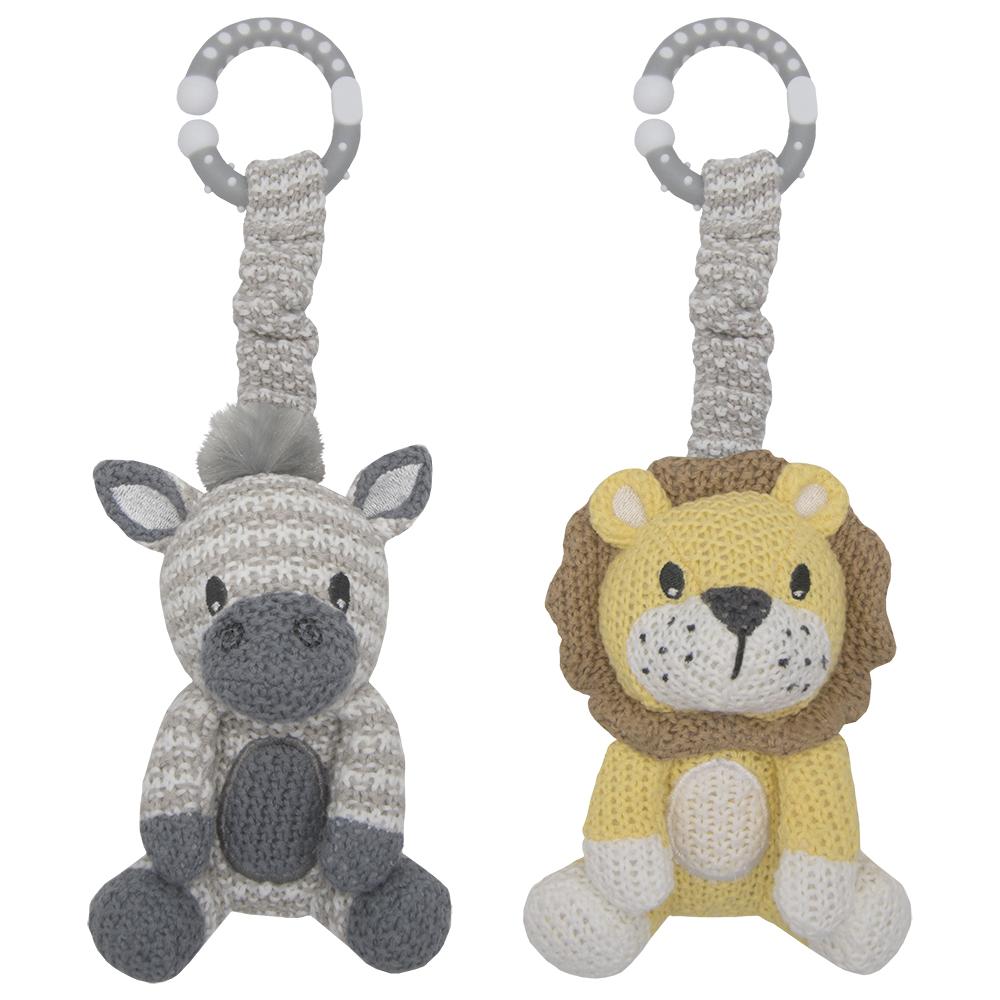 "The Living Textiles Company" - Stroller Toys - Zebra & Lion