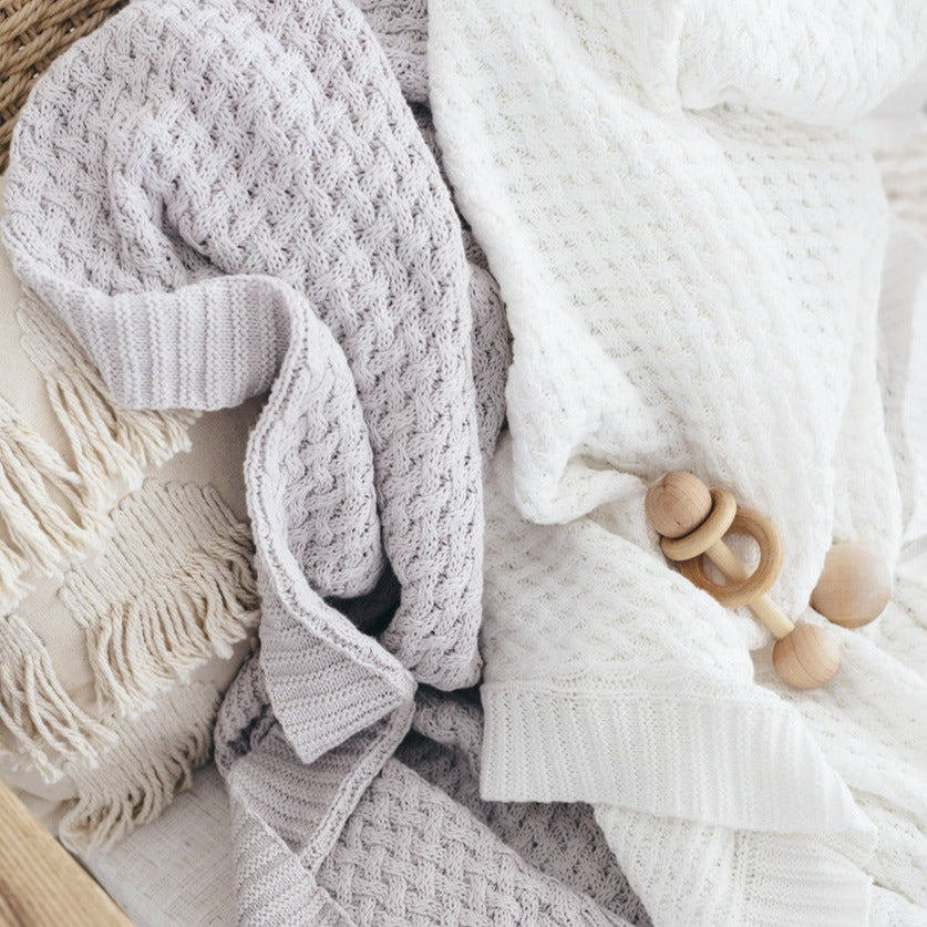 "Snuggle Hunny" - Diamond Knit Baby Blanket