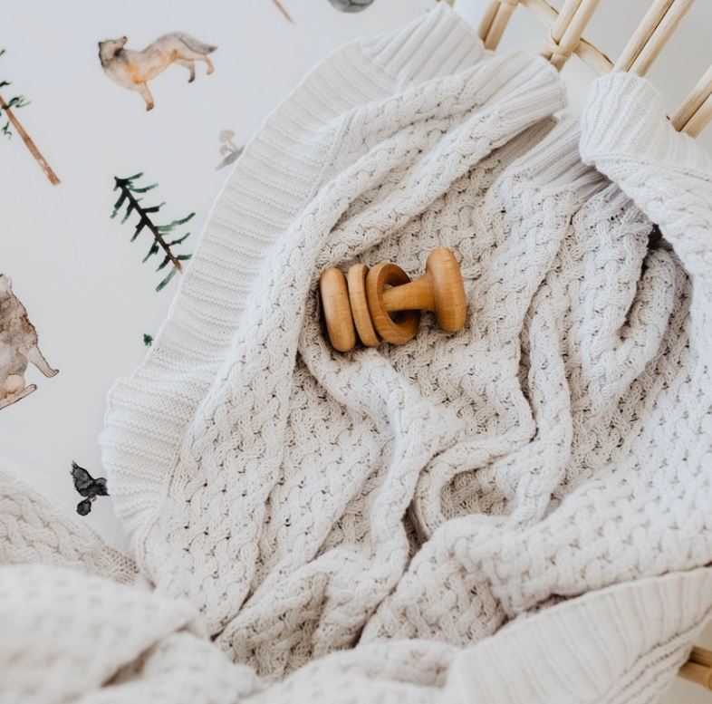 "Snuggle Hunny" - Diamond Knit Baby Blanket