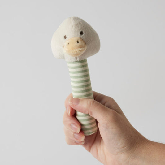 "Jiggle & Giggle" - Stripe Duck Rattle