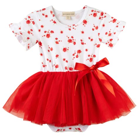 "Christmas” - Designer Kidz - Alyssa Floral Tutu Romper