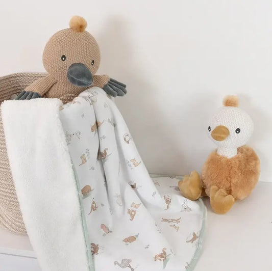 "The Living Textiles Company" - Jersey/Sherpa Pram Blanket - Australiana