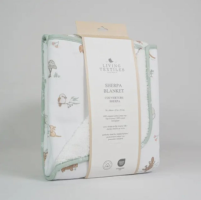 "The Living Textiles Company" - Jersey/Sherpa Pram Blanket - Australiana