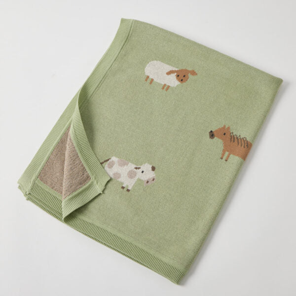 "Jiggle & Giggle" -  Barnyard Buddies Baby Blanket
