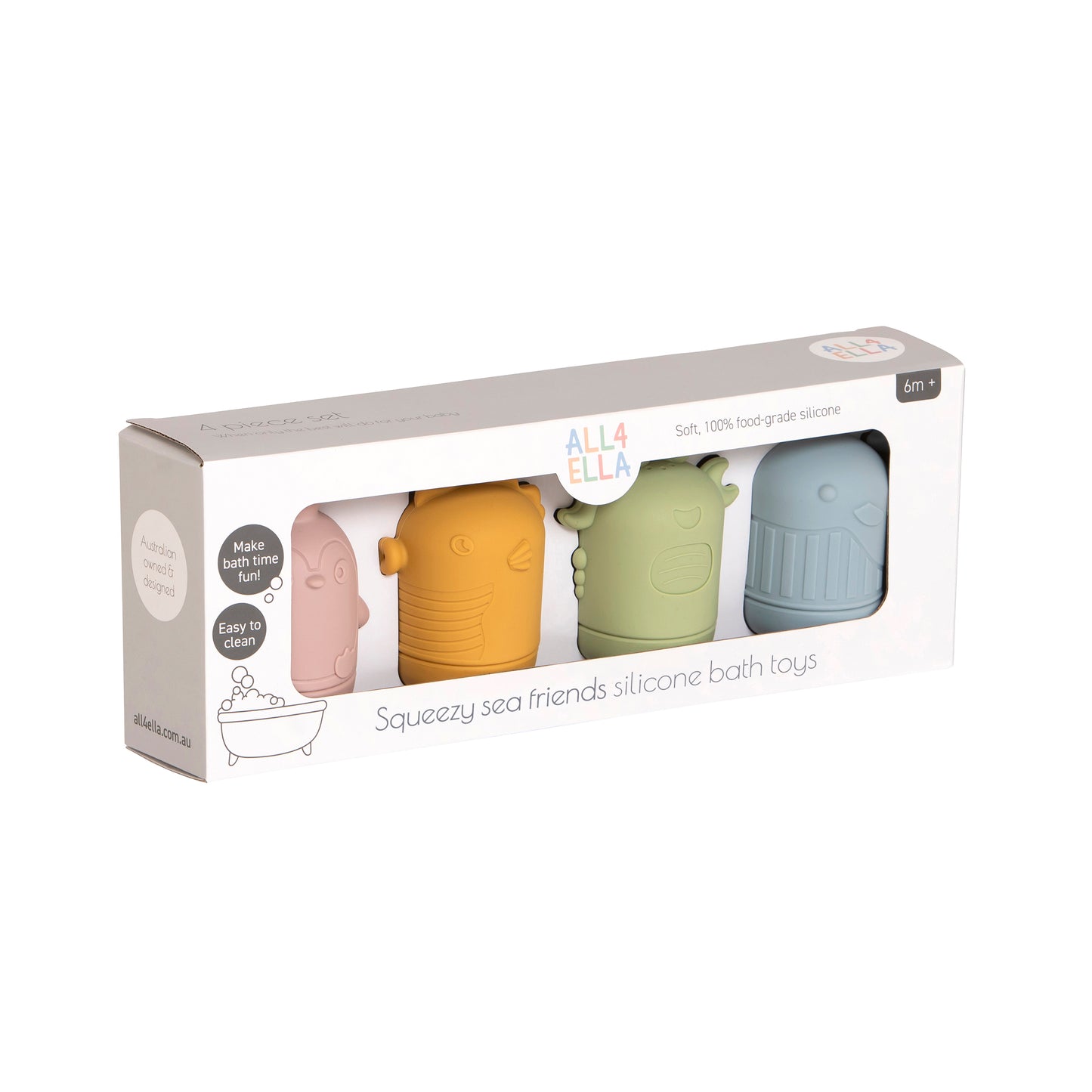"All4Ella" - Squeezy Silicone Bath Toys - Sea Friends