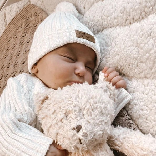 "Little B's Nursery" - Ribbed Beanie - Milk