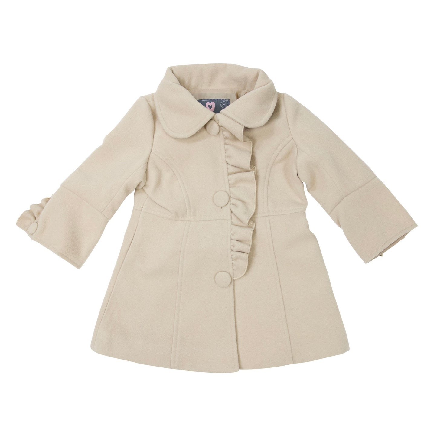 "Korango" - Faux Wool Collared Overcoats - Beige
