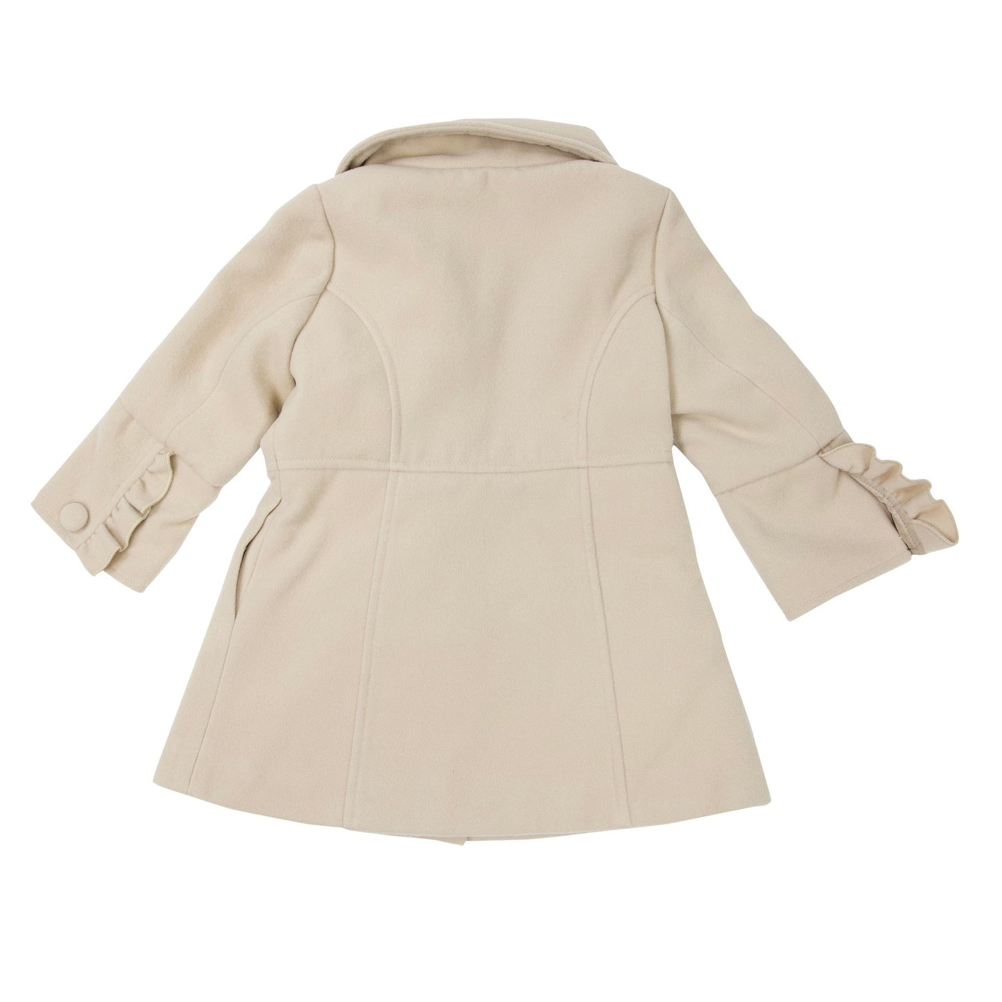 "Korango" - Faux Wool Collared Overcoats - Beige