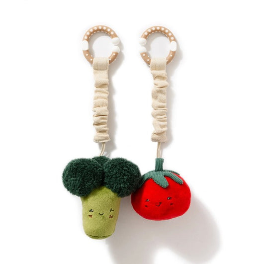"The Living Textiles Company" - Stroller Toys - Broccoli & Tomato