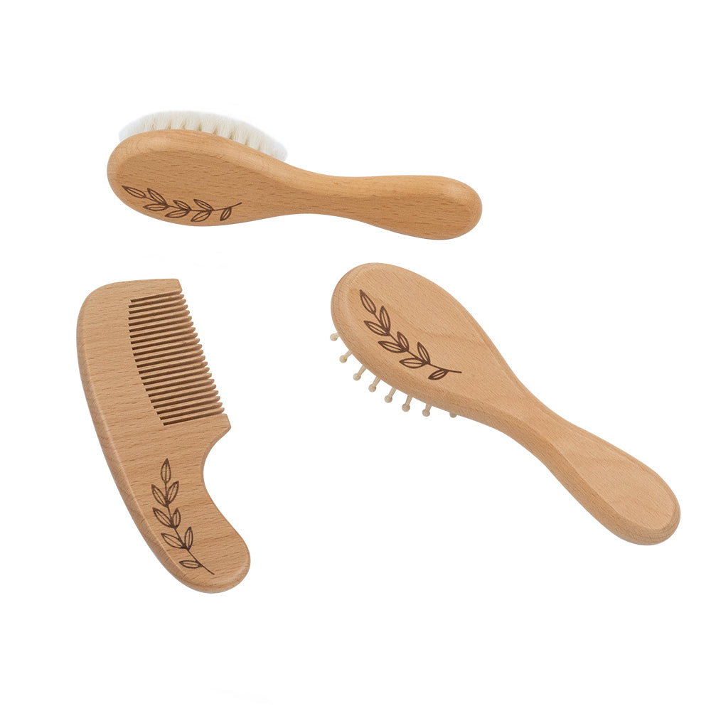 "The Living Textiles Company" - Wooden Brush Set - 3 Pieces