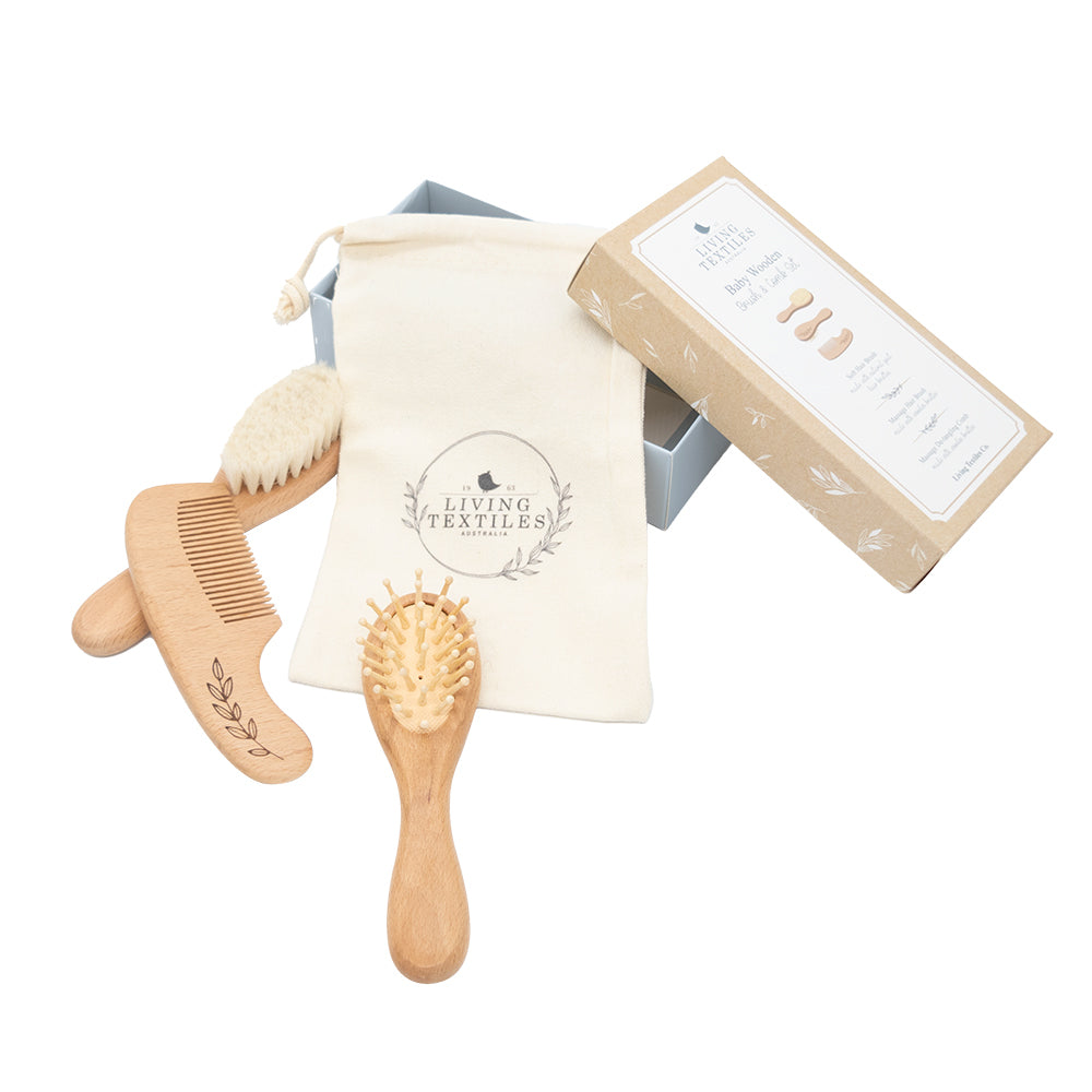 "The Living Textiles Company" - Wooden Brush Set - 3 Pieces