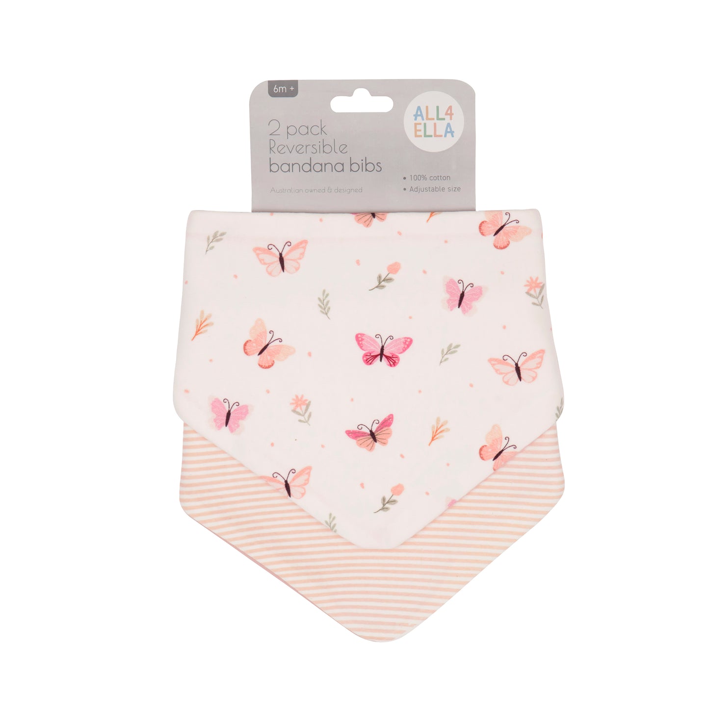 "All4Ella" - Reversible Bandana Bibs