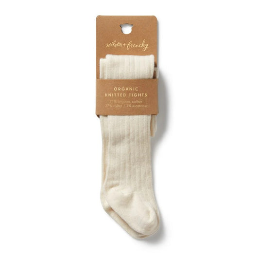 "Wilson & Frenchy" - Organic Ribbed Tights - Buttermilk