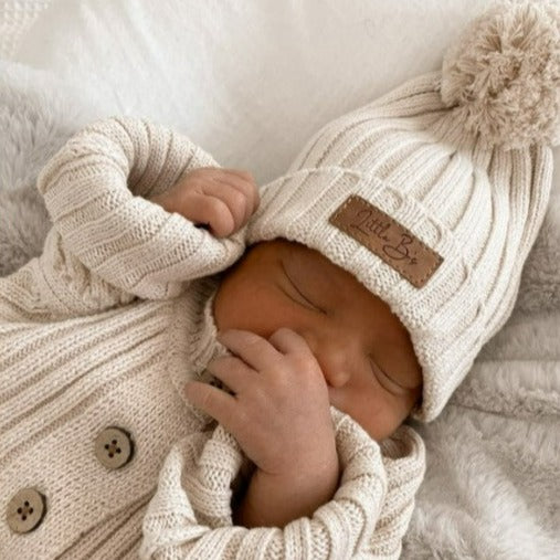 "Little B's Nursery" - Ribbed Beanie - Honey Milk