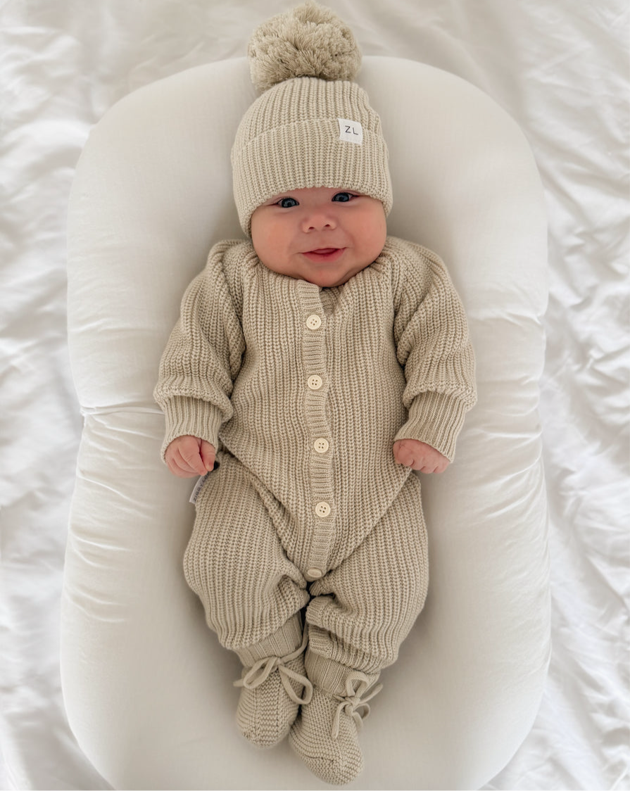 "Ziggy Lou" - Classic Knit Romper - Moss