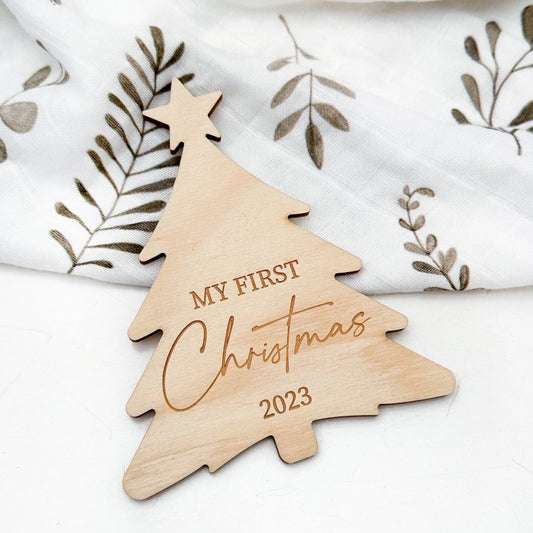 "Christmas" - My First Christmas Cutout Milestone Plaque