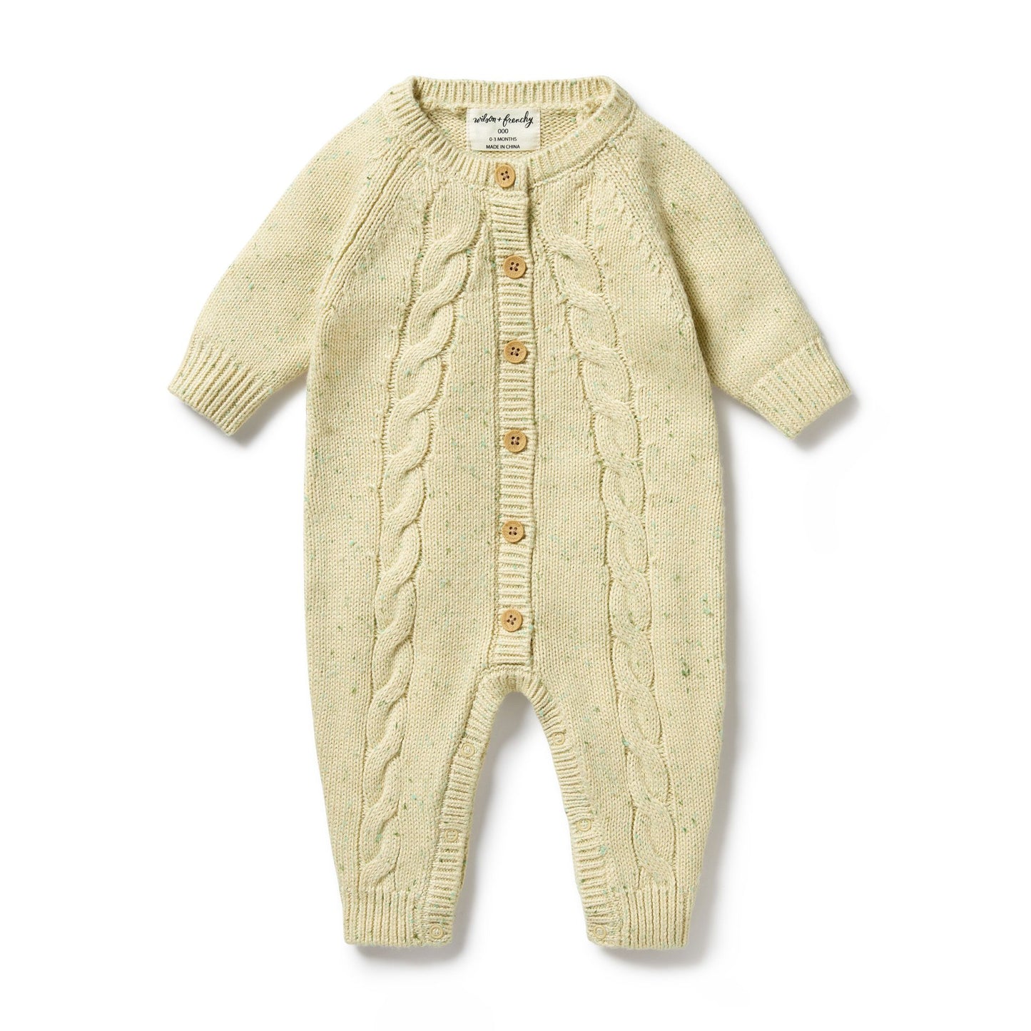 "Wilson & Frenchy" - Knitted Cable Growsuit - Cactus Fleck