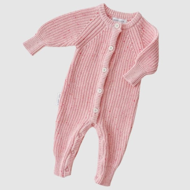 "Ziggy Lou" - Classic Knit Romper - Berry Fleck