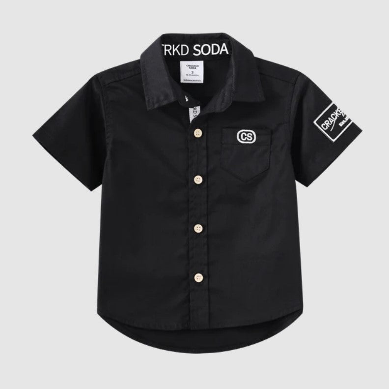 "Cracked Soda" - Cooper Detailed Shirt - Black