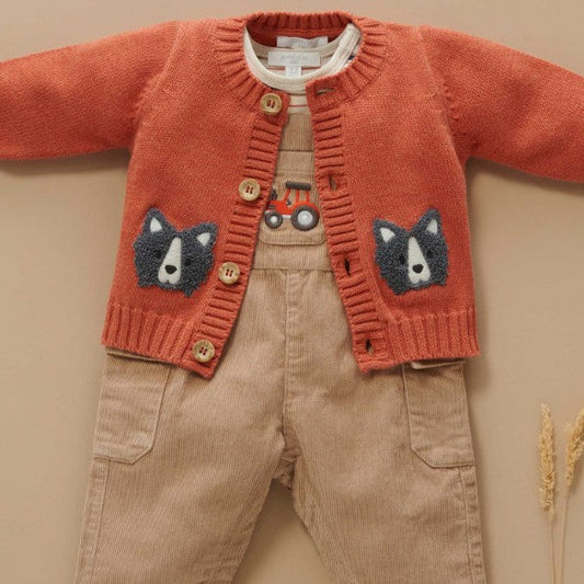 "Purebaby" - Corduroy Overall - Mushroom