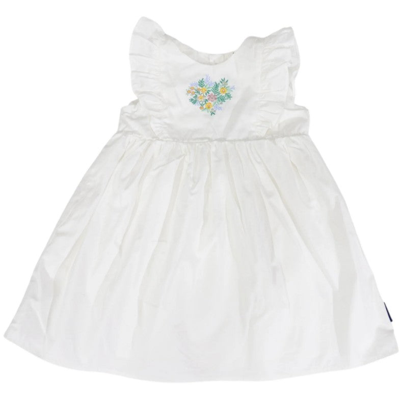 "Korango" - Cotton lawn Frill Dress - White