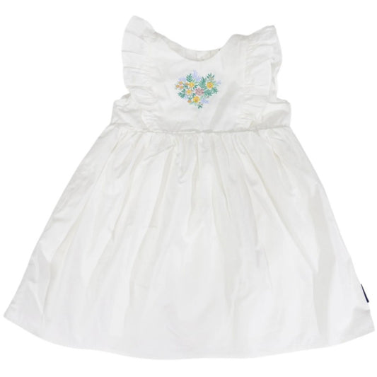 "Korango" - Cotton lawn Frill Dress - White