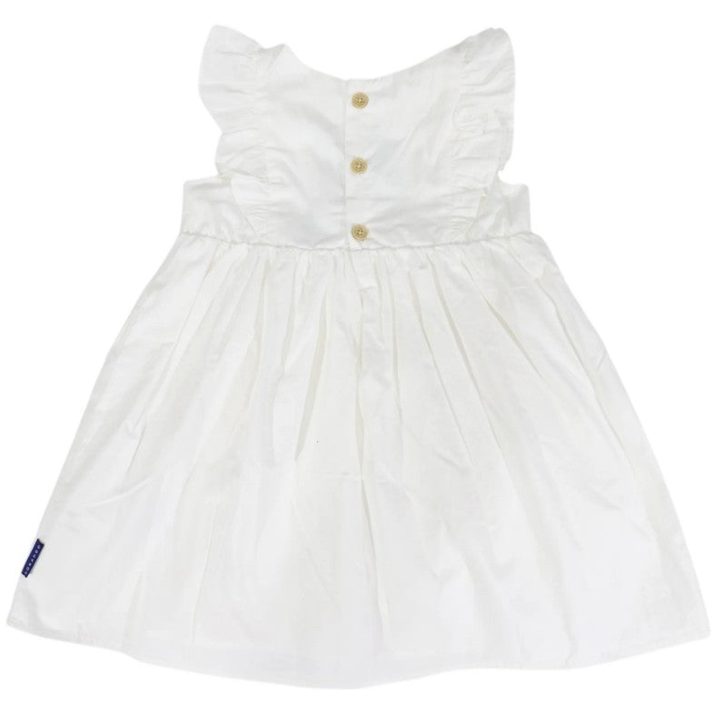 "Korango" - Cotton lawn Frill Dress - White