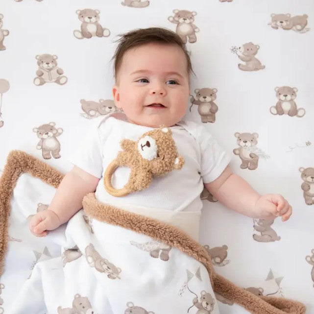 "The Living Textiles Company" - Fitted Cot Sheets (2 Pack) - Cuddly Bear