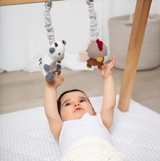 "The Living Textiles Company" - Stroller Toys - Cow & Chicken