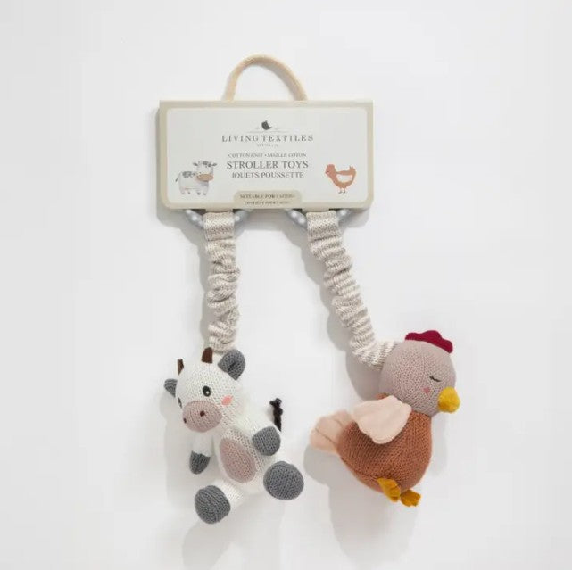 "The Living Textiles Company" - Stroller Toys - Cow & Chicken