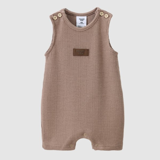 "Cracked Soda" - Dash Waffle Romper - Mocka