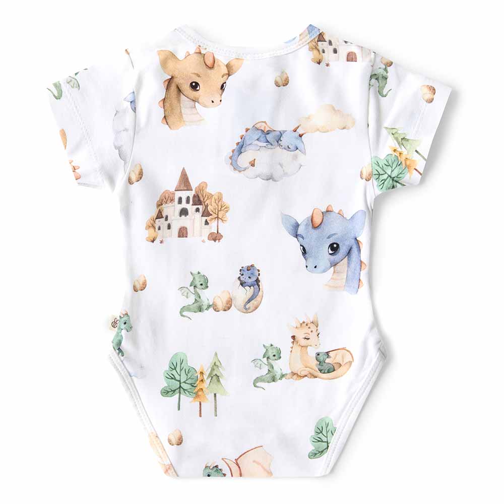 "Snuggle Hunny" - Short Sleeve Bodysuit - Dragon