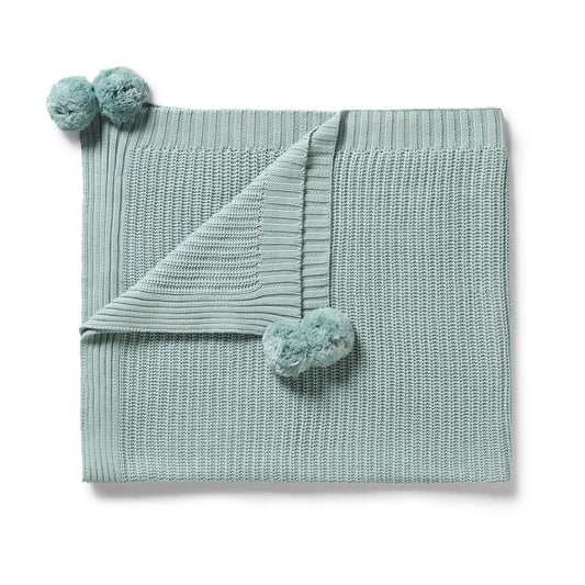 "Wilson & Frenchy" - Organic Knit Blanket - Duck Egg