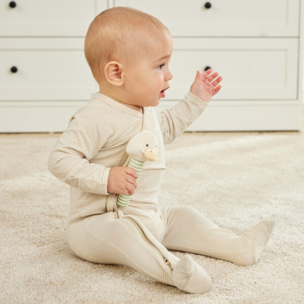 "Jiggle & Giggle" - Stripe Duck Rattle