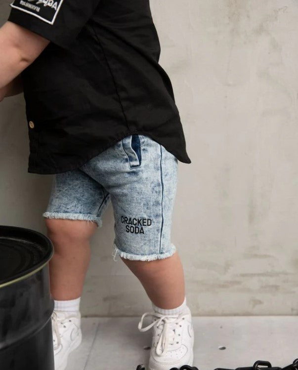 "Cracked Soda" - Dustin Denim Shorts - Blue