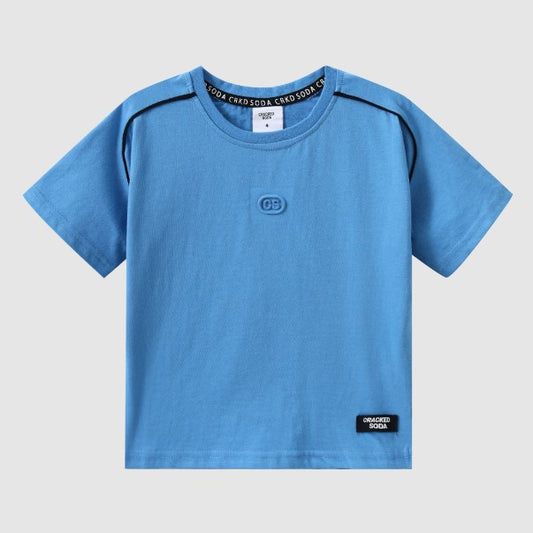 "Cracked Soda" - Ezra Piping Tee - Blue