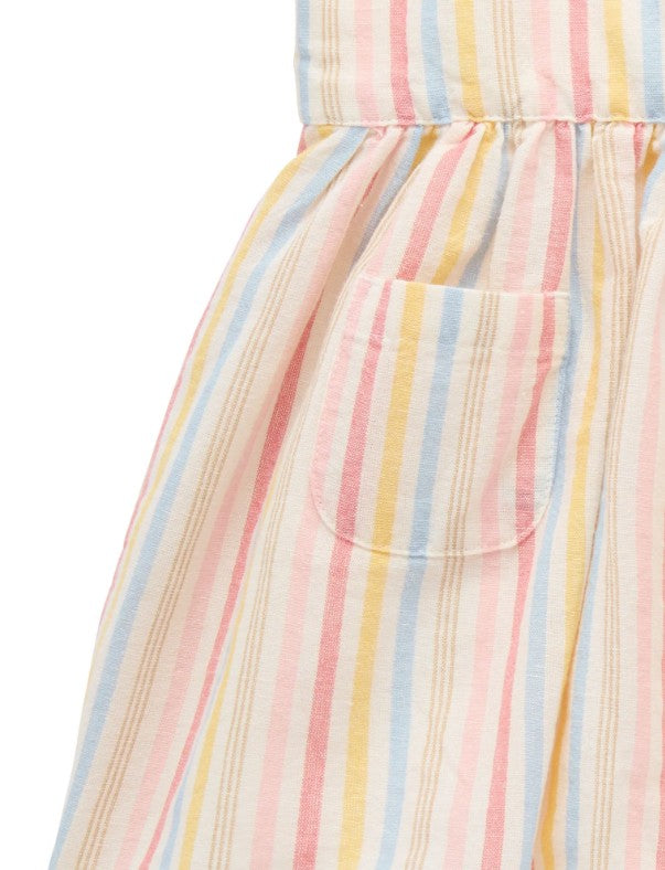 "Purebaby" - Fiesta Stripe Linen Blend Pinnie