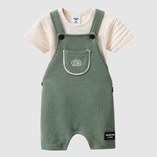 "Cracked Soda" - Flint Textured Overall Set - Olive