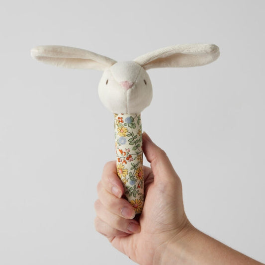 "Jiggle & Giggle" - Floral Bunny Rattle