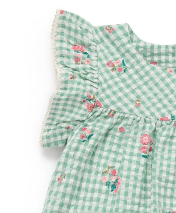 "Purebaby" - Frida Gingham Bloomer Set