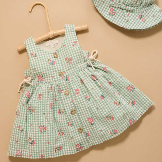 "Purebaby" - Frida Gingham Pinnie