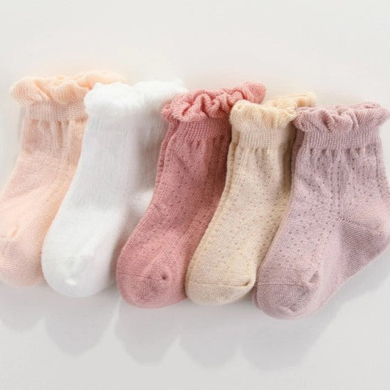 "Ma Mer" - Frilly Crew Socks - Candy