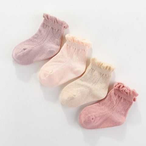 "Ma Mer" - Frilly Crew Socks - Candy